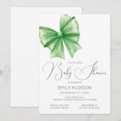 編集可能なグリーンボーコケット招待状 招待状 (正面/裏面)