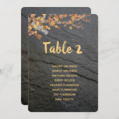 編集可能なグレーの石の紅葉テーブルの座席 招待状 (正面/裏面)