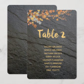 編集可能なグレー ストーン オータム リーフ テーブル シーティング 招待状 (正面/裏面)