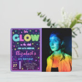 編集可能なグロー写真招待状 招待状 (スタンド正面)