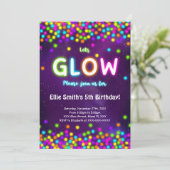編集可能なグロー誕生日招待状 招待状 (スタンド正面)
