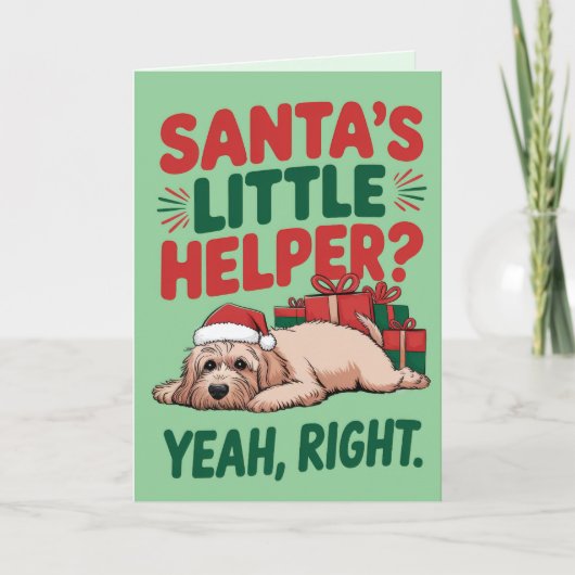 編集可能なコックポーおもしろい犬クリスマスカード シーズンカード (正面)