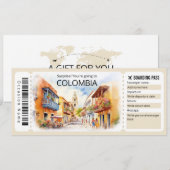 編集可能なコロンビア航空券, コロンビア旅行 招待状 (正面/裏面)