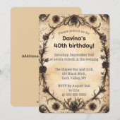 編集可能なゴシック ブラック ローズ 招待状 (正面/裏面)