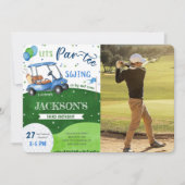 編集可能なゴルフ誕生日写真招待状 招待状 (正面)
