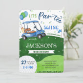 編集可能なゴルフ誕生日招待状 招待状 (スタンド正面)