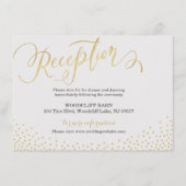 編集可能なゴールドグリッターカリグラフィー受付カード エンクロージャーカード (正面)