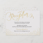 編集可能なゴールドグリッターカリグラフィー受付カード エンクロージャーカード (正面/裏面)