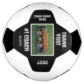 編集可能なサッカーコーチ感謝チームデザイン サッカーボール (回転)