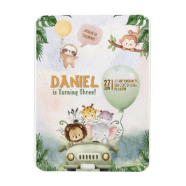 編集可能なサファリ誕生日招待状 マグネット