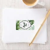 編集可能なサンキューグリーントロピカルパーティーのお気に入り ラベル (インサイチュ)