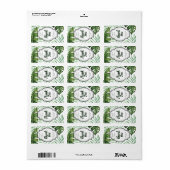 編集可能なサンキューグリーントロピカルパーティーのお気に入り ラベル (フルシート)