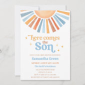 編集可能なサンシャインベイビーシャワー招待状がやってくる 招待状 (正面)