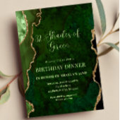 編集可能なシェードの緑の招待状緑と金ゴールド 招待状