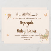 編集可能なシックなニュートラルなアキーカの招待状カード 招待状 (正面/裏面)