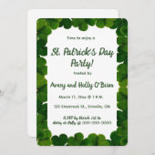 編集可能なシャムロック セントパトリックデー パーティー 招待状 (正面/裏面)