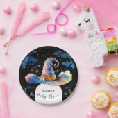 編集可能なシンプルウィザードハットベイビーシャワー ペーパープレート (パーティー)