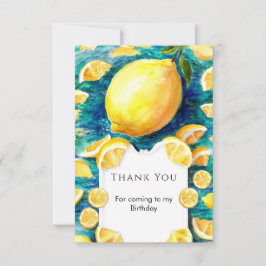 編集可能なシンプルレモン誕生日 サンキューカード