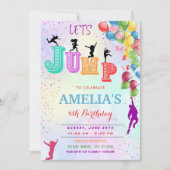 編集可能なジャンプトランポリンの誕生日パーティー 招待状 (正面)