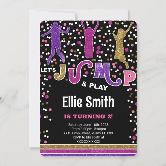 編集可能なジャンプ招待状 招待状 (正面)