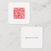 編集可能なスキャナブルな赤いQRコードを作成する ノートカード (正面/裏面)