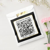 編集可能なスキャン可能なQRコード + あなたのビジネス名 フェイバーバッグ (封をした状態)