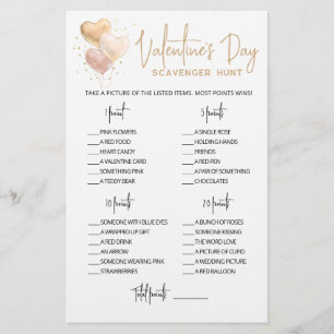 編集可能なスクラベンジャーハント バレンタインデー ゲーム