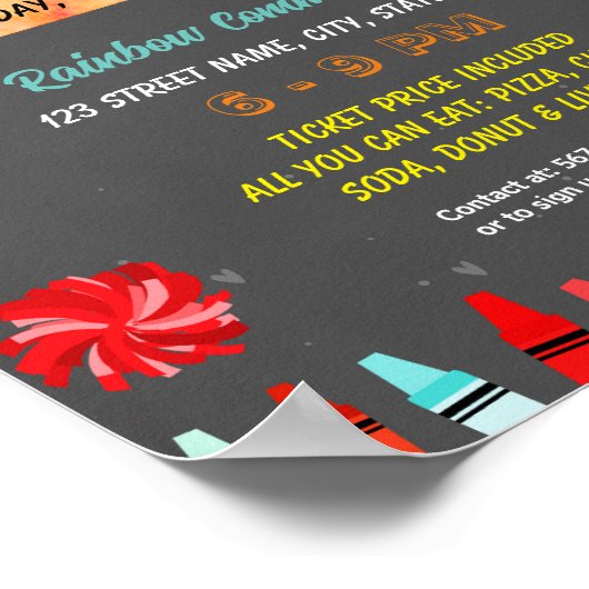 編集可能なスクールスピリットフライヤー ポスター (角)