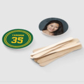 編集可能なストライプと背景色スポーティな写真 ハンドファン (組立なし)