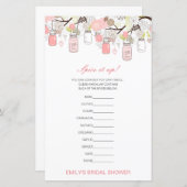 編集可能なスパイスがアップ、スパイスの名前をブライダルシャワー (正面/裏面)