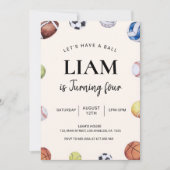 編集可能なスポーツをテーマにした誕生日招待状、バスケット 招待状 (正面)