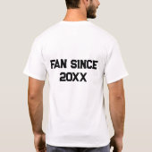 編集可能なスポーツチームのファン歴 Tシャツ (裏面)