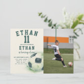 編集可能なスポーツパーティーテンプレート（写真あり） 招待状 (スタンド正面)