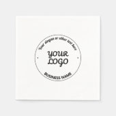 編集可能なスローガンとビジネス名を持つロゴ スタンダードカクテルナプキン (正面)