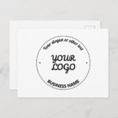 編集可能なスローガンとビジネス名を持つロゴ ポストカード (正面/裏面)