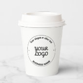 編集可能なスローガンとビジネス名を持つロゴ 紙コップ (裏面)