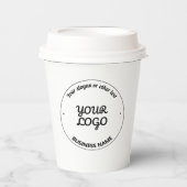 編集可能なスローガンとビジネス名を持つロゴ 紙コップ (正面)