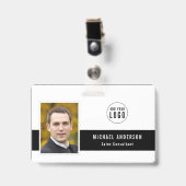 編集可能なセンターカラーロゴの写真名を追加 バッジ (クリップ付き表面)