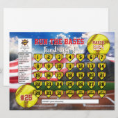 編集可能なソフトボールカレンダーファンドレイザーフライヤーアメリカ 招待状 (正面/裏面)