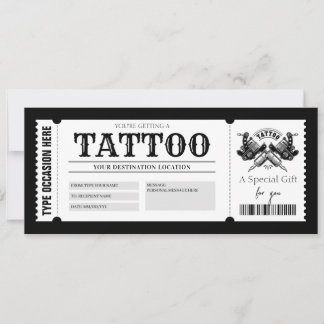 編集可能なタトゥー ギフト カード 割引券 "Get Inked"