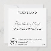 編集可能なダウンロード可能なシンプルなキャンドルラベル 招待状 (裏面)