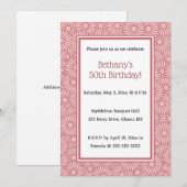 編集可能なダスティーローズデイジー 招待状 (正面/裏面)