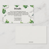 編集可能なダークグリーンの葉の詳細 結婚式の案内 エンクロージャーカード (正面/裏面)