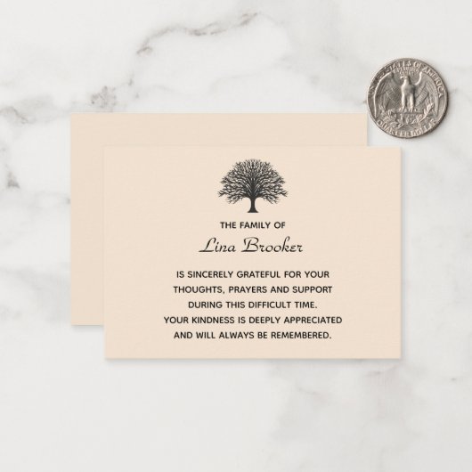 編集可能なツリーのシルエット評価 ノートカード (正面/裏面インサイチュ)