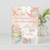 編集可能なティーパーティーの招待状 招待状 (スタンド正面)