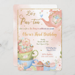 編集可能なティーパーティーの招待状 招待状