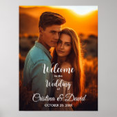 編集可能なテキストカラー モダンウェディングウェルカムサイン ポスター (正面)