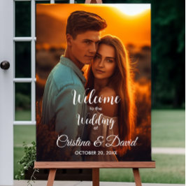 編集可能なテキストカラー モダンウェディング ウェルカムサイン ポスター