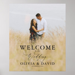 編集可能なテキストカラー 現代の結婚式 ウェルカム フォト ポスター