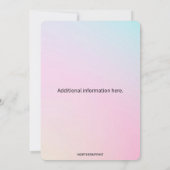 編集可能なテディベアとバルーン性別の表示 招待状 (裏面)